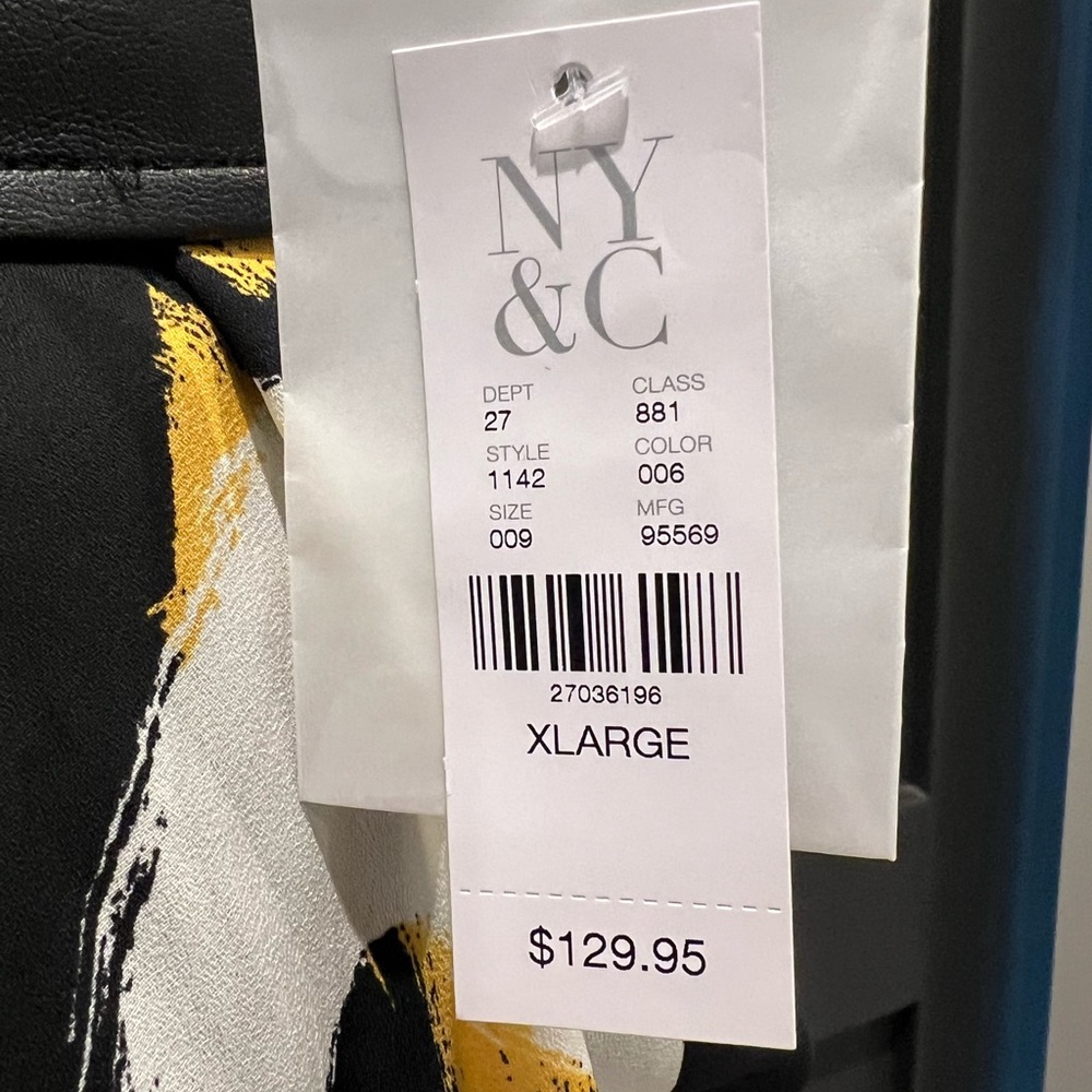 NWT New York & Company Printed Button-Down Shirtdress Sz XL - Picture 7 of 10